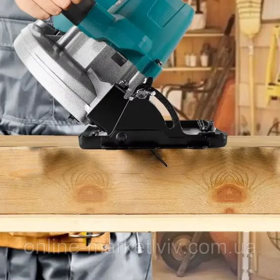Акумуляторна циркулярна пила Circular Saw X-510 48V з 2 АКБ • Бездротова ручна дискова пила для різання дерева, дощок і листових | Зображення 3
