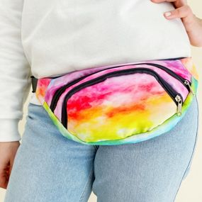 Сумка поясна бананка 4Profi з принтом Тай-дай з двома відділеннями 18217