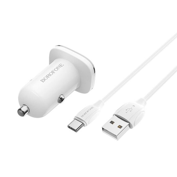 Автомобільний зарядний пристрій BOROFONE BZ12A (QC3.0,18W, Type-C cable) | Зображення 2