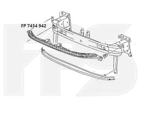 Направляющая переднего бампера VW Passat B8 '15- EUR (FPS)