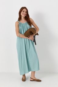 Сарафан на бретелях-бусах розкльошений - смарагдовий цвет, ONE SIZE (є розміри)