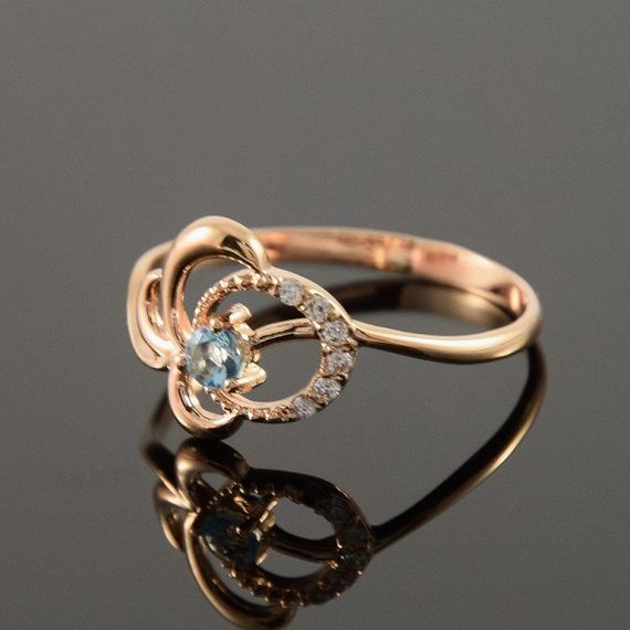 Кольцо из красного золота с топазом 16.5 | Зображення 3