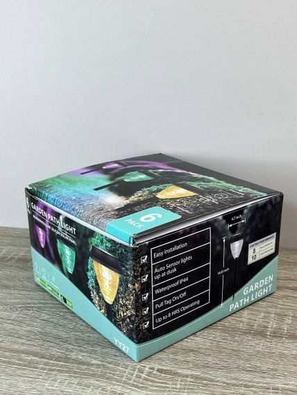 Садовые светильники на солнечной батарее Garden Path Light RGB 6 шт водонепроницаемые LED фонарики для дорожек и сада Черный | Зображення 7