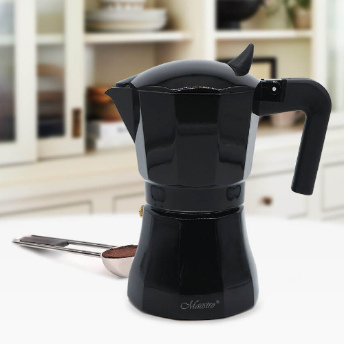 Кавоварка гейзерна 150мл (3 порції) алюмінієва MR-1658-3 Espresso Moka Maestro | Зображення 1