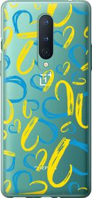 Чехол на OnePlus 8 Сердца UA "5292u-1902-17620"