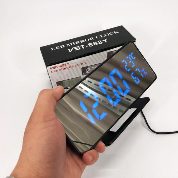 Led годинник з датчиком температури вологості VST-888Y-5, Електронний годинник з функцією підсвічування JV-45 | Зображення 1