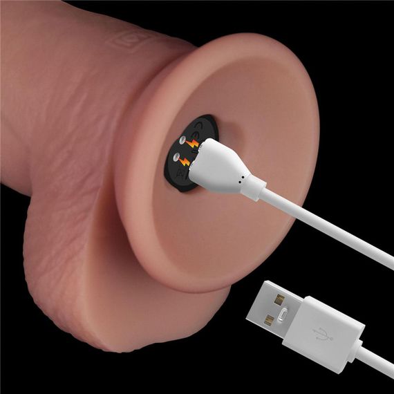 Реалистичный вибратор - Vibrating Sliding Skin Pro II Dual Layer Silicone Dong 8.5" Flesh Sex Aura | Зображення 7