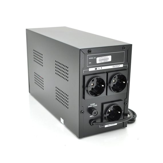 ДБЖ Ritar E-RTM1000 (600W) ELF-L, LED, AVR, 3st, 3xSCHUKO socket, 2x12V7Ah, metal Case Q2 (405*195*285) 10 кг (340*120*190) | Зображення 1