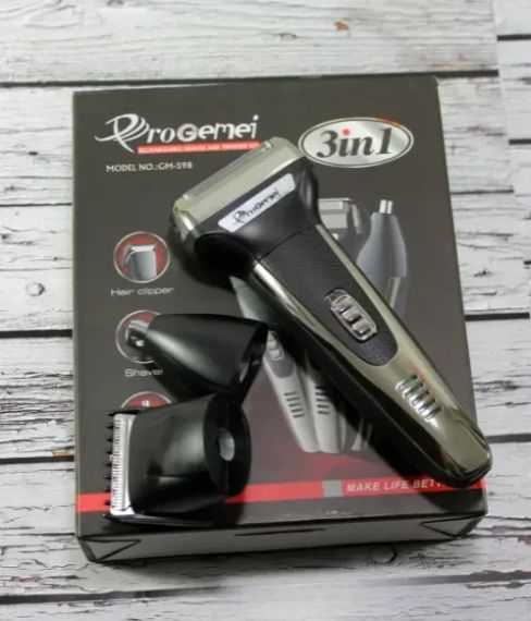 Машинка для стрижки триммер бритва Gemei GM-598 3 в 1 | Зображення 1