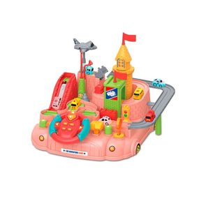 Дитячий ігровий набір "Гараж" A333-330F(Pink) кермо, машинки, літак