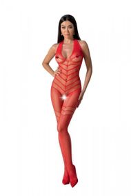 Бодістокінг з плетінням на животику Passion BS100 One Size, red, декоративний шов, з доступом Sex Aura