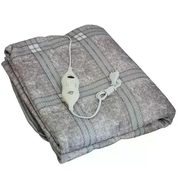Электропростынь Electric Blanket 150×120 см с подогревом, серая клетчатая | Зображення 5