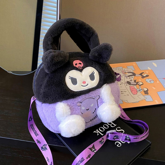 М'яка сумка Куромі для дівчинки через плече, плюшева сумочка Kuromi, дитяча сумочка Куромі | Зображення 6