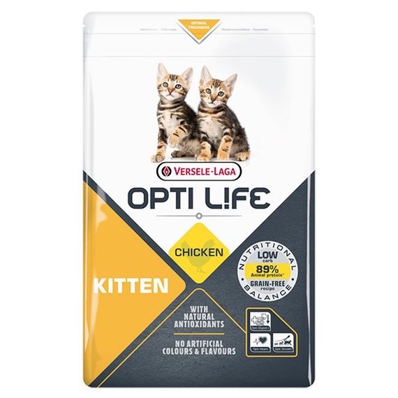 Сухий корм з куркою та лососем для кошенят Opti Life Kitten, 2.5 кг