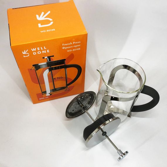 Френч-прес Well Done WD-8018B з ручкою soft-touch 800 мл, Китайський заварник чайник для заварювання трав | Зображення 6