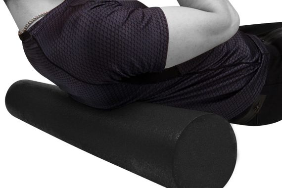 Масажний ролик (роллер) гладкий PowerPlay 4021 Fitness Roller Чорний (60x15см.) | Зображення 6