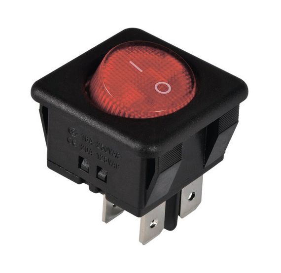 Переключатель KCD2-10-201 R/B 1 клавиша красная круглая Ny95500801