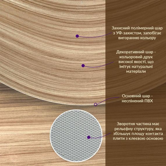 Декоративна ПВХ плита під дерево 1,22х2,44мх3мм SW-00001403 | Зображення 2