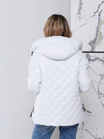 Жіноча стьобана куртка з блиском, арт.504, арт.504, білий | Зображення 3