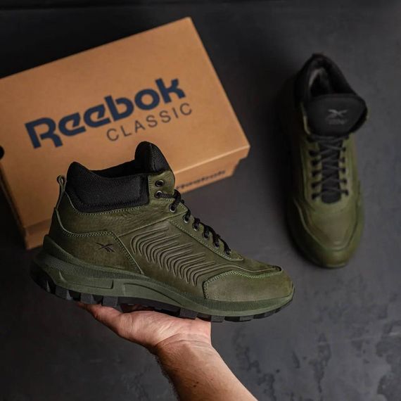 зимові шкіряні ботинки Reebok олива | Зображення 4