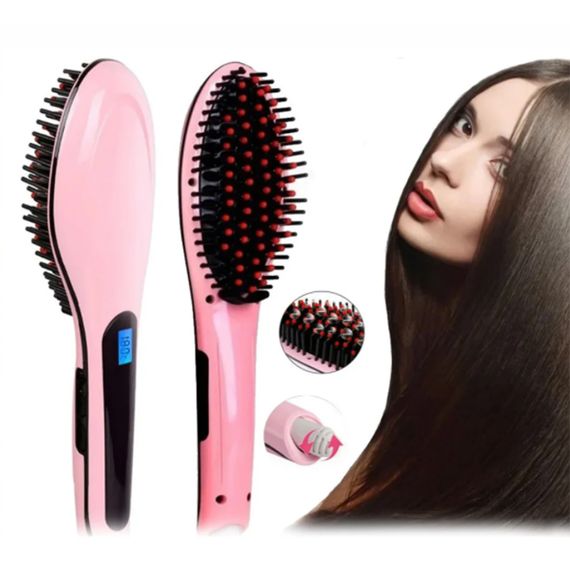 Гребінець випрямляч Fast Hair Straightener. KA-137 Колір рожевий | Зображення 3