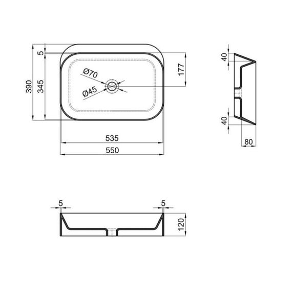 Раковина-чаша Qtap Scorpio 550х390х120 Matt black QT14112243MBN | Зображення 1