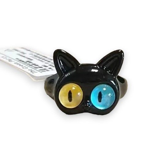 Дитяча каблучка Український котик з жовто-блакитними очима розмір регульований