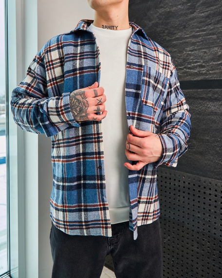 Теплая рубашка голубой S | Зображення 2