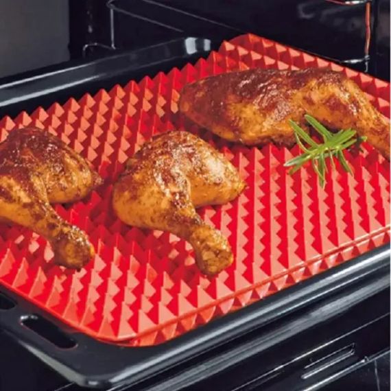 Килимок для випікання PYRAMID PAN Fat-Reduction Silicone Cooking Mat (16,25х11,5 см, силіконовий)grill | Зображення 3