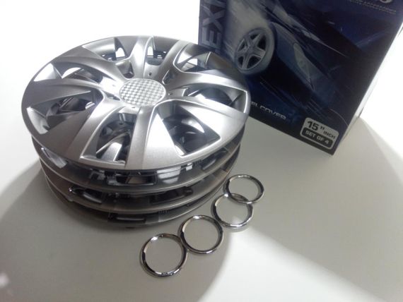 Ковпаки SJS (Туреччина), 15" 334 Peugeot (к-т 4 шт) + емблема на вибір (334/15) | Зображення 1
