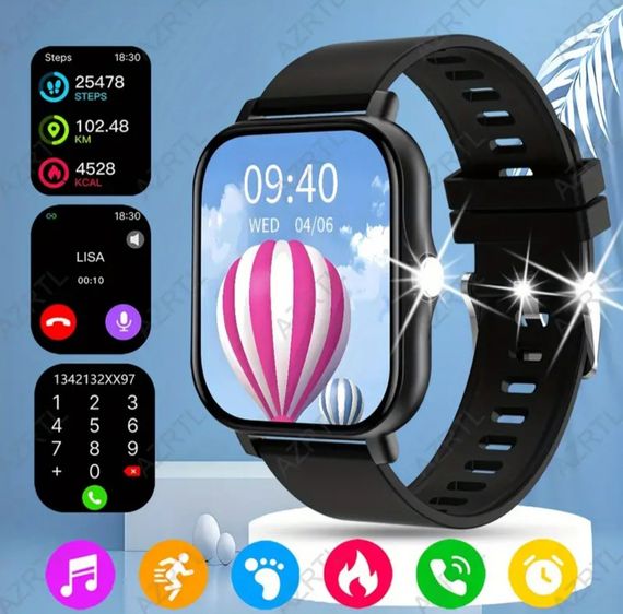 Смарт часы чорные Lige Y13 с двумя ремешками | Зображення 7