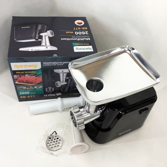 Электрическая мясорубка с насадками Rainberg RB-677 2600W, Мясорубка MV-788 электрическая металл | Зображення 2