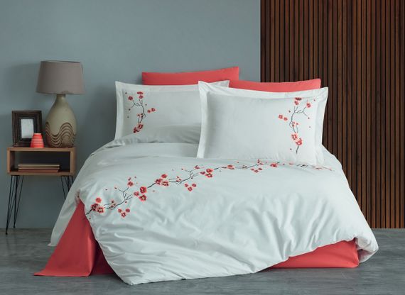 Постельное белье Maribor Elegance Poplin 200 х 220 см Sakura Krem | Зображення 1