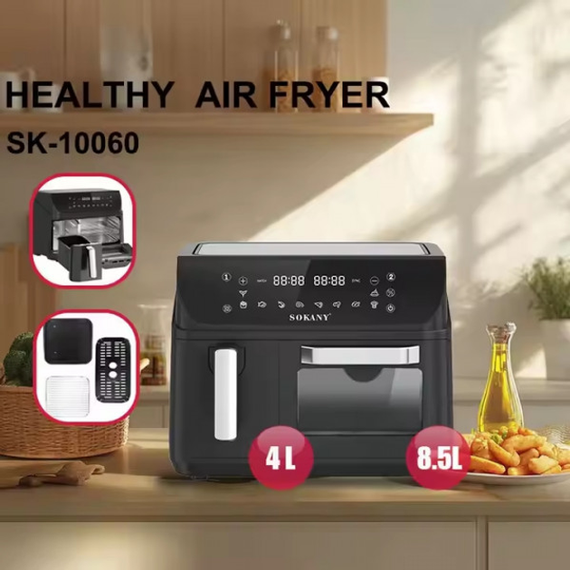 Аерофритюрниця Sokany SK-10060 з 2 чашами, сенсорне керування | Зображення 2