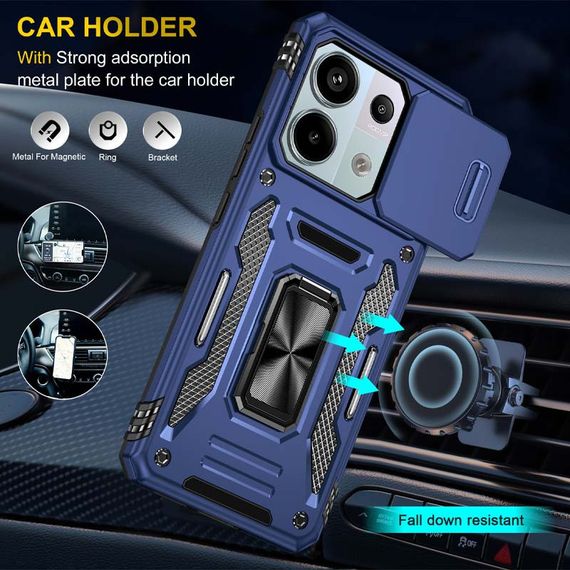 Ударопрочный чехол Camshield Army Ring для Xiaomi Poco X6 Pro Синий / Navy | Зображення 3