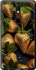 Чехол на Nokia 7 Золотая клубника из силикона FCh_083688