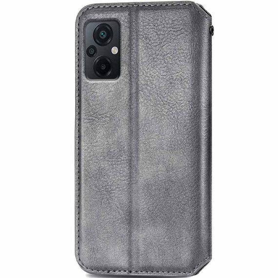 Шкіряний чохол-книжка GETMAN Cubic (PU) для Xiaomi Poco M5 Штучна шкіра, Слот для візитки, Сірий | Зображення 1