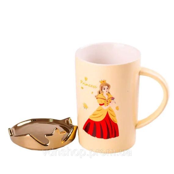 Чашка фарфоровая Princess 400мл с крышкой Желтый HPCYM0845Y | Зображення 1