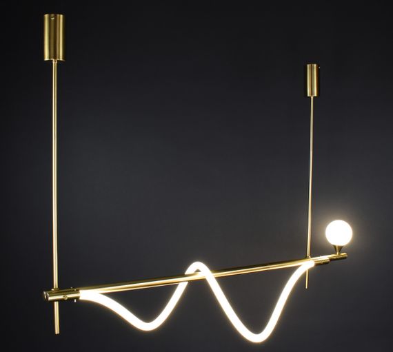 Люстра світлодіодна стельова LED світильник для квартири на стелю лед 27146 Латунь 40-122х30х120 см. | Зображення 2