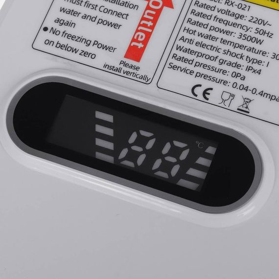 Термостатичний бойлер Delimano RX-021 3500W • Електричний проточний водонагрівач з ЖК-екраном | Зображення 2