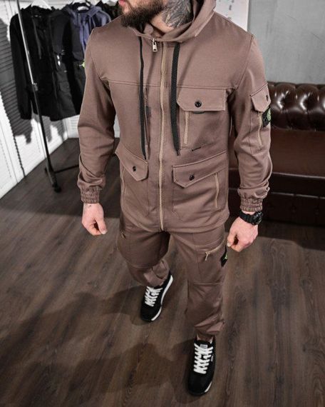 Спортивний костюм Stone Island колір мокко | Зображення 2