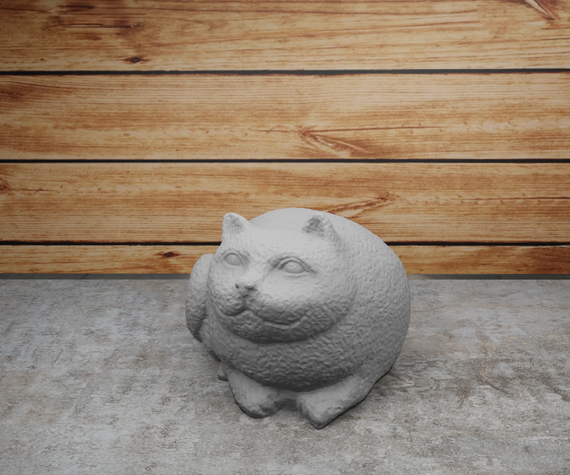 Статуетка  товстий кіт (Fat Cat) Сіра | Зображення 1
