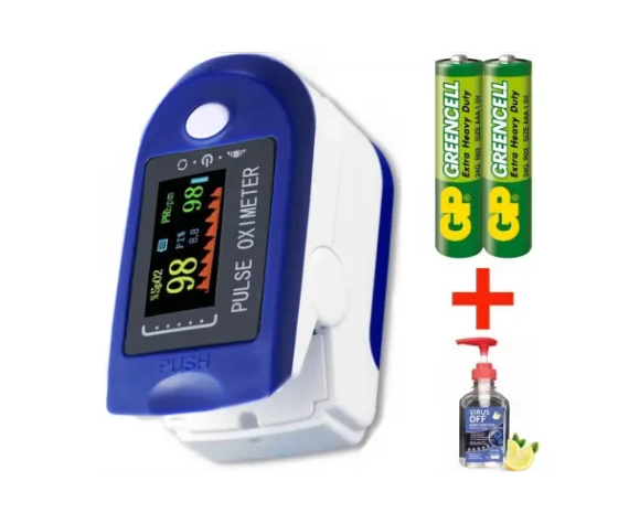 Пульсометр для вимірювання пульсу та сатурації JZK-302 Синій, пульсоксиметр на палець | Зображення 3