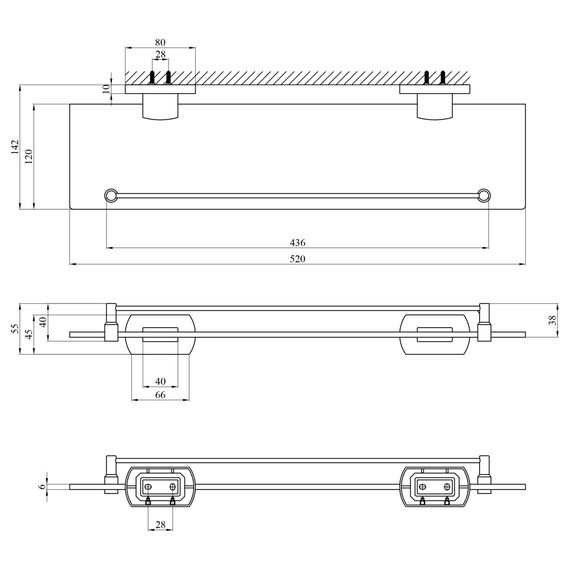 Полиця для ванної кімнати Kroner KRP Graz - GRP95611 (CV024734) | Зображення 5