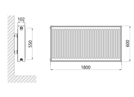 Радіатор сталевий Thermo Alliance IMAS 22 тип 600x1800 мм бічне підключення (TAI226001800K) | Зображення 1