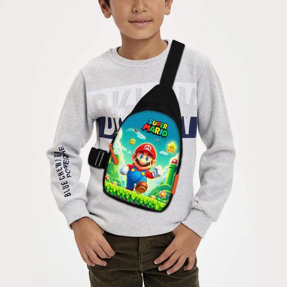 Сумка через плече дитяча Супер Маріо 29х17 см сумка слінг для хлопчика (02188)