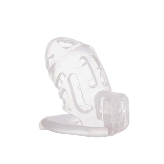 Клітка для пеніса LOCKINK SEVANDA Plastic Penis Chastity Cage, прозора, 3 кільця різних розмірів | Зображення 4