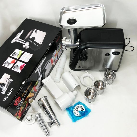 Електрична м'ясорубка Domotec MS-2020 з насадкою для томатів та терками 2600 W | Зображення 2