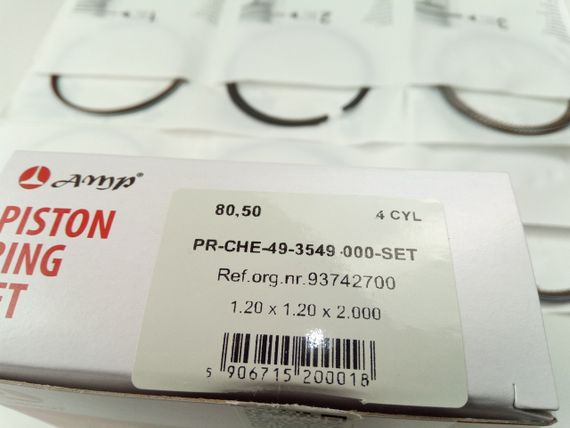 Кільця AMP Lacetti 1.8 LDA 80,50 стандарт (PR-CHE-49-3549-000-SET) (93742700) | Зображення 2