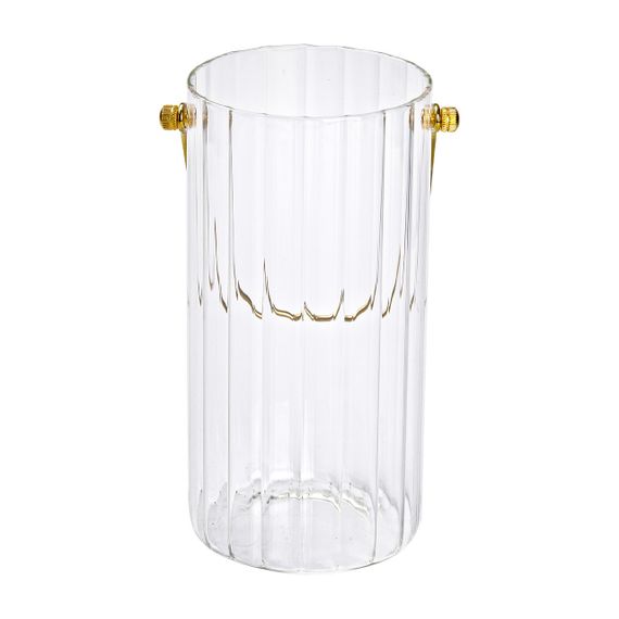 Декоративная стеклянная ваза для цветов с ручкой 19,5 см | Зображення 1